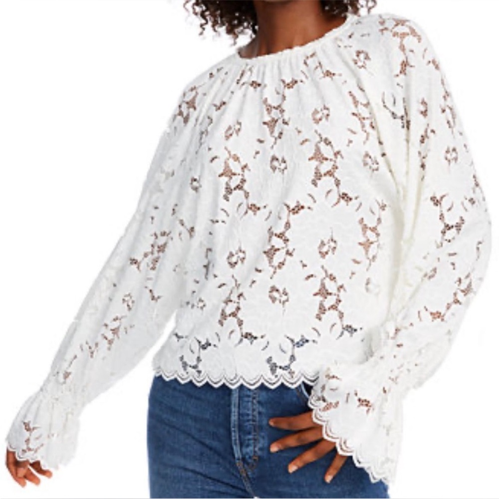 Free People Olivia Lace Top - Size Medium